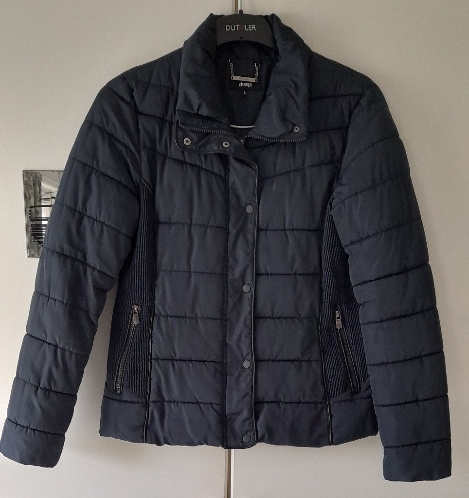 Donkerblauwe winterjas maat L, Blauw, Maat 42/44 (L), Ophalen of Verzenden, Eksept