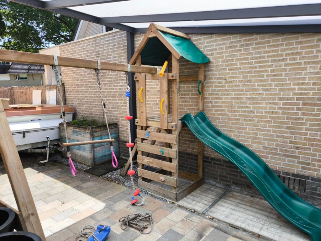 Wickey speeltoestel met glijbaan, Ophalen of Verzenden, Zo goed als nieuw, Schommel