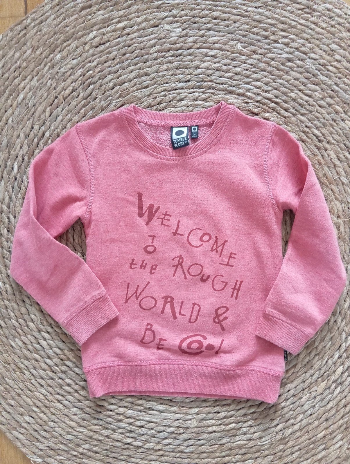 Roze trui Tumble 'n Dry maat 110 met opdruk, Kinderen en Baby's, Kinderkleding | Maat 110, Tumble 'n Dry, Trui of Vest, Ophalen of Verzenden