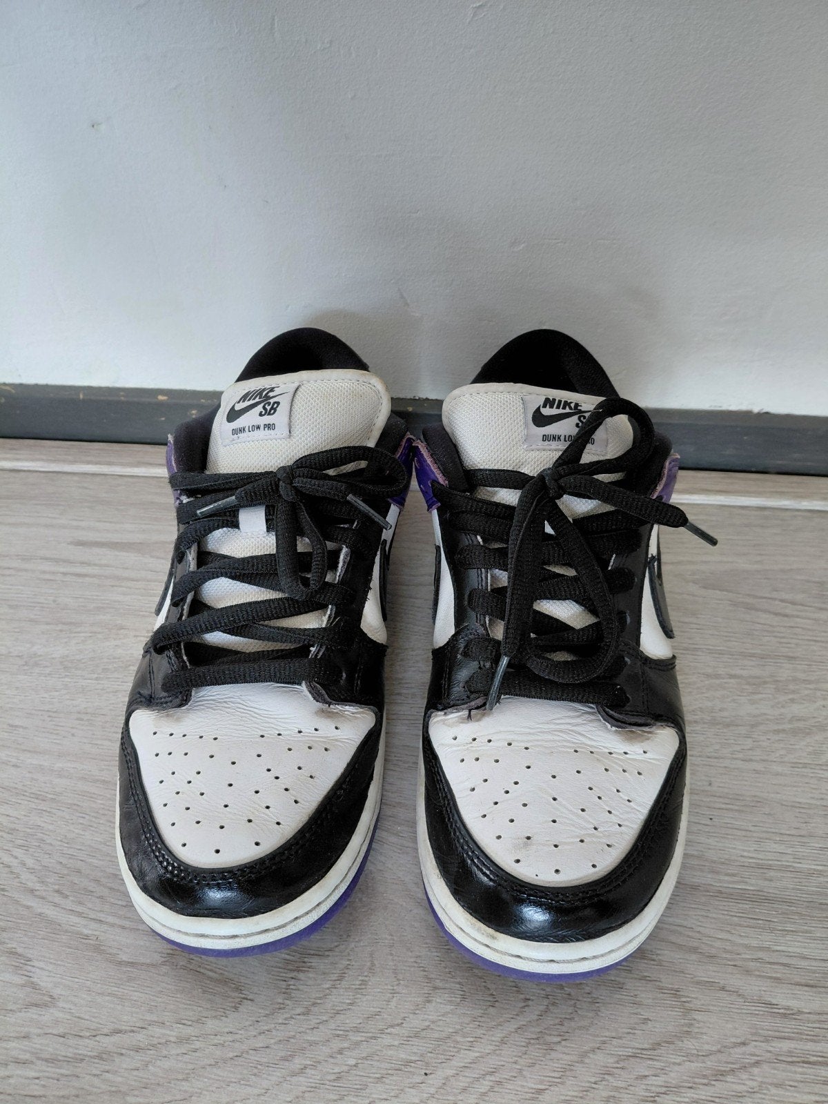 Nike Dunk Low Sneakers Maat 44 - Zwart/Wit/Paars, Zwart, Nike, Ophalen of Verzenden, Sneakers of Gympen