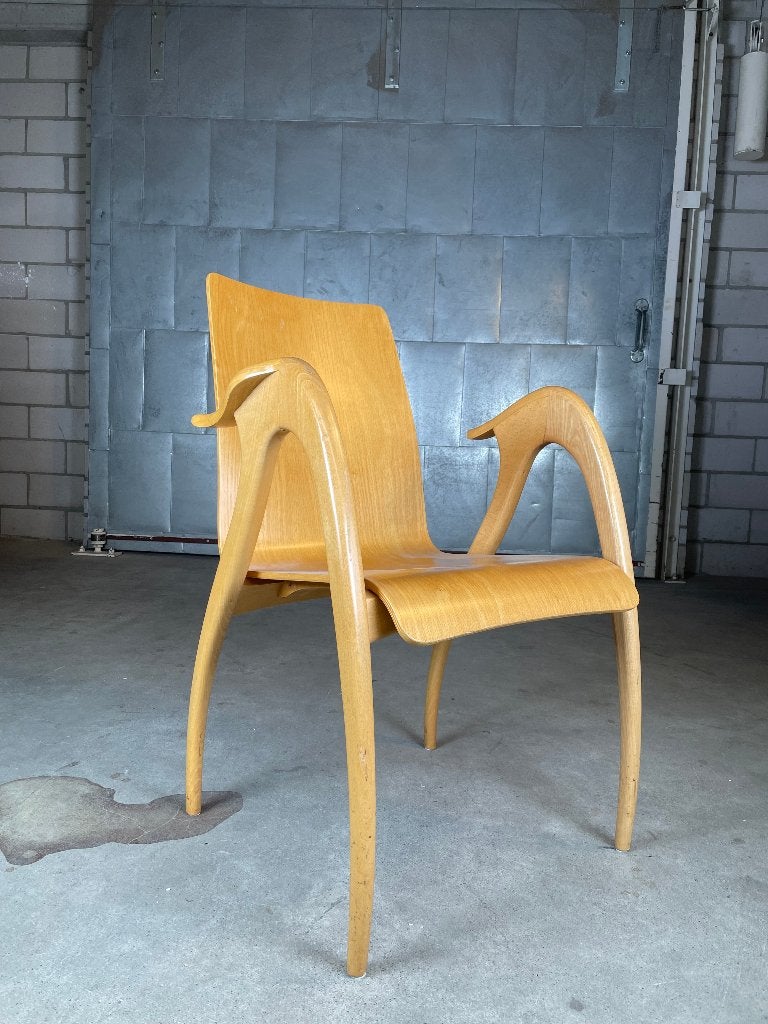 Sculptural Plywood Armchairs  (voorraad: 4), Huis en Inrichting, Fauteuils, Ophalen, Minder dan 75 cm, X, 50 tot 75 cm