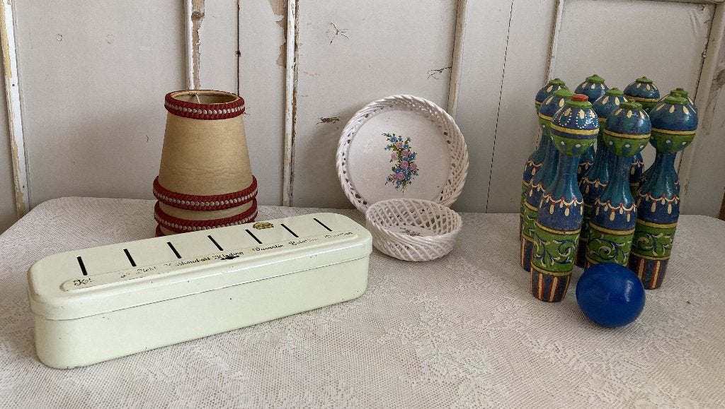 Brocante lampenkapjes - verdeelblikje - schaaltjes, Ophalen of Verzenden