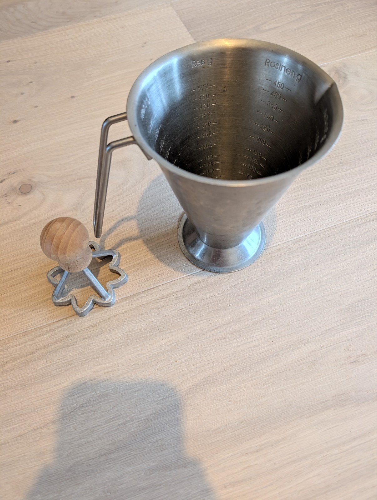 RVS Maatbeker en Koekjesstempel, Ophalen, Zilver, Metaal, Overige typen