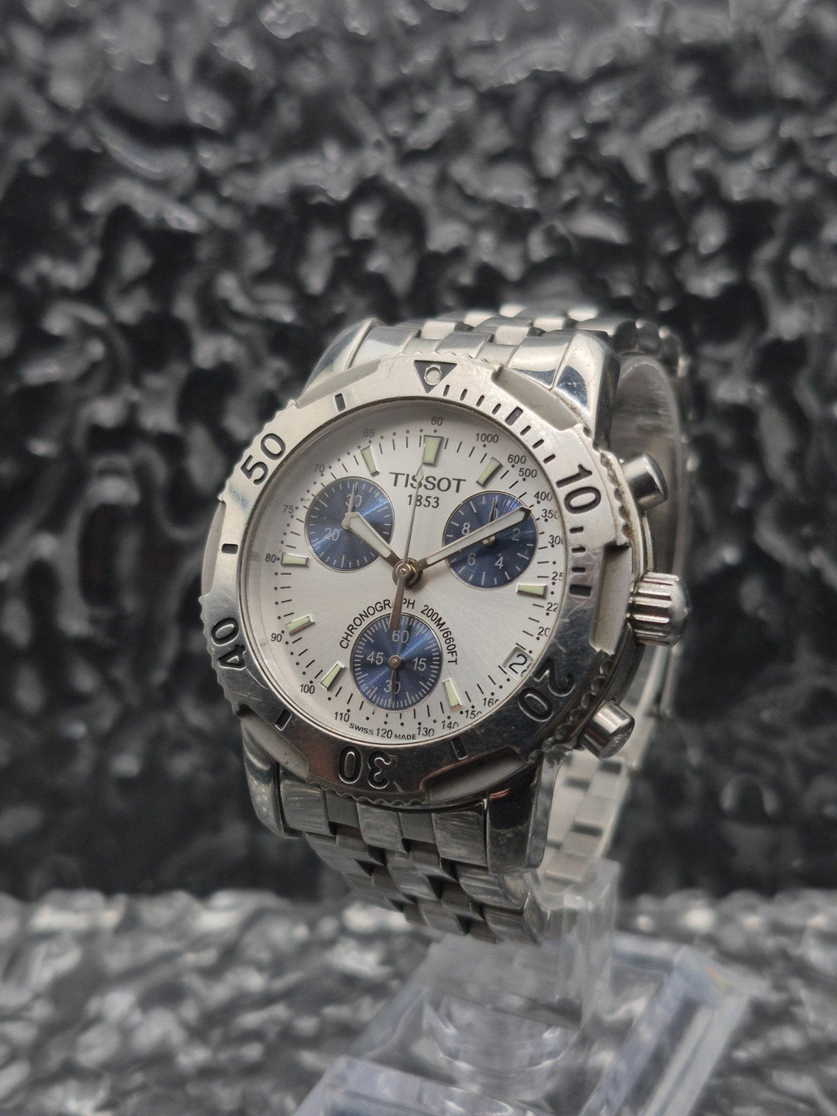 Tissot PRS200 Chronograph Ref. T362/462 Blue Panda Quartz, Overige merken, Gebruikt, Blauw, IOS