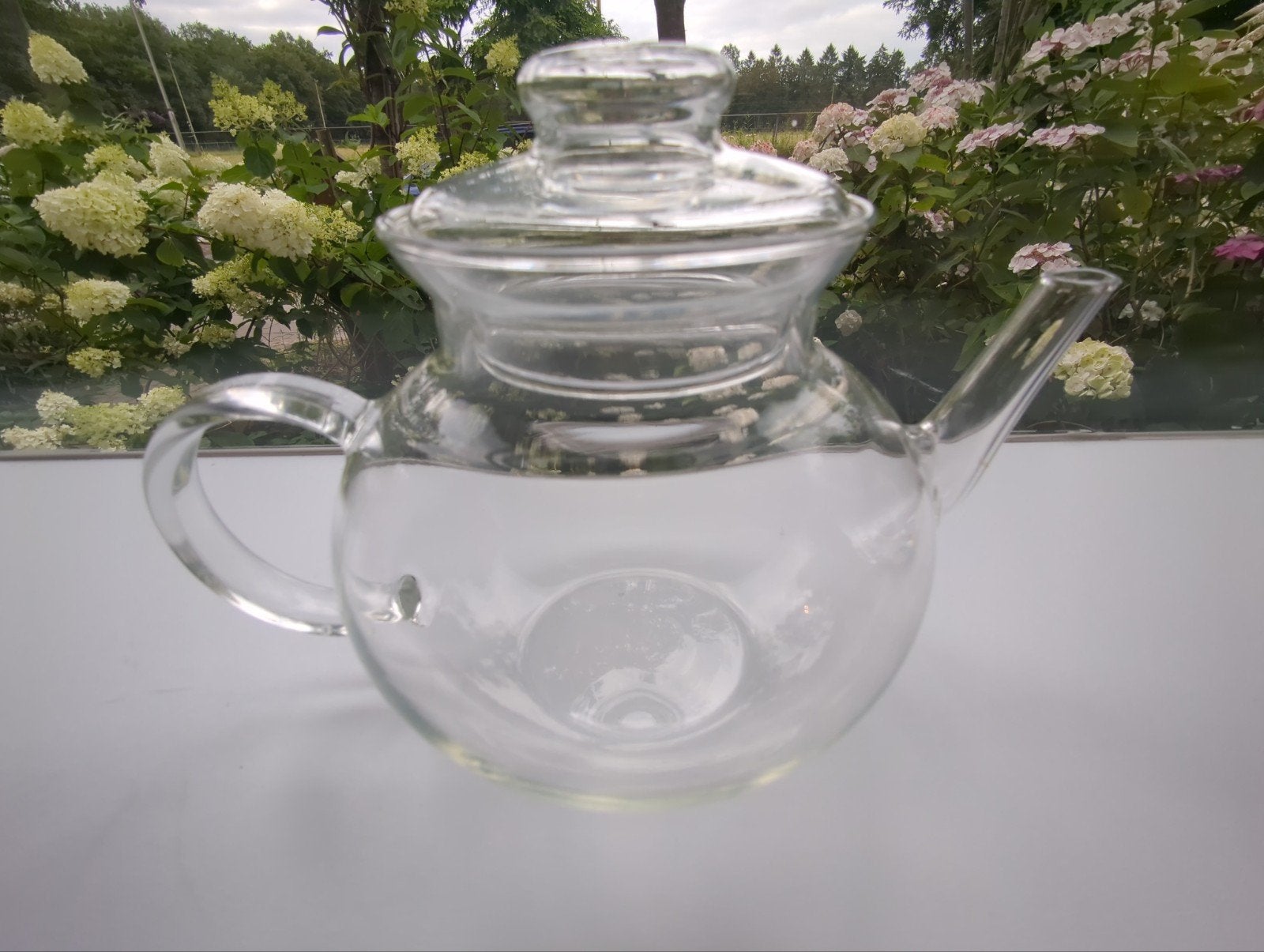 Glazen theepot 1 liter, Theepot/fluitketel, Ophalen of Verzenden, Zo goed als nieuw, Glas