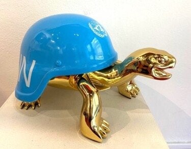 Apple art peace turtle Schildpad VN Helm - Kunst en Vrede, Ophalen, Overige onderwerpen, Minder dan 20 cm, Kunststof