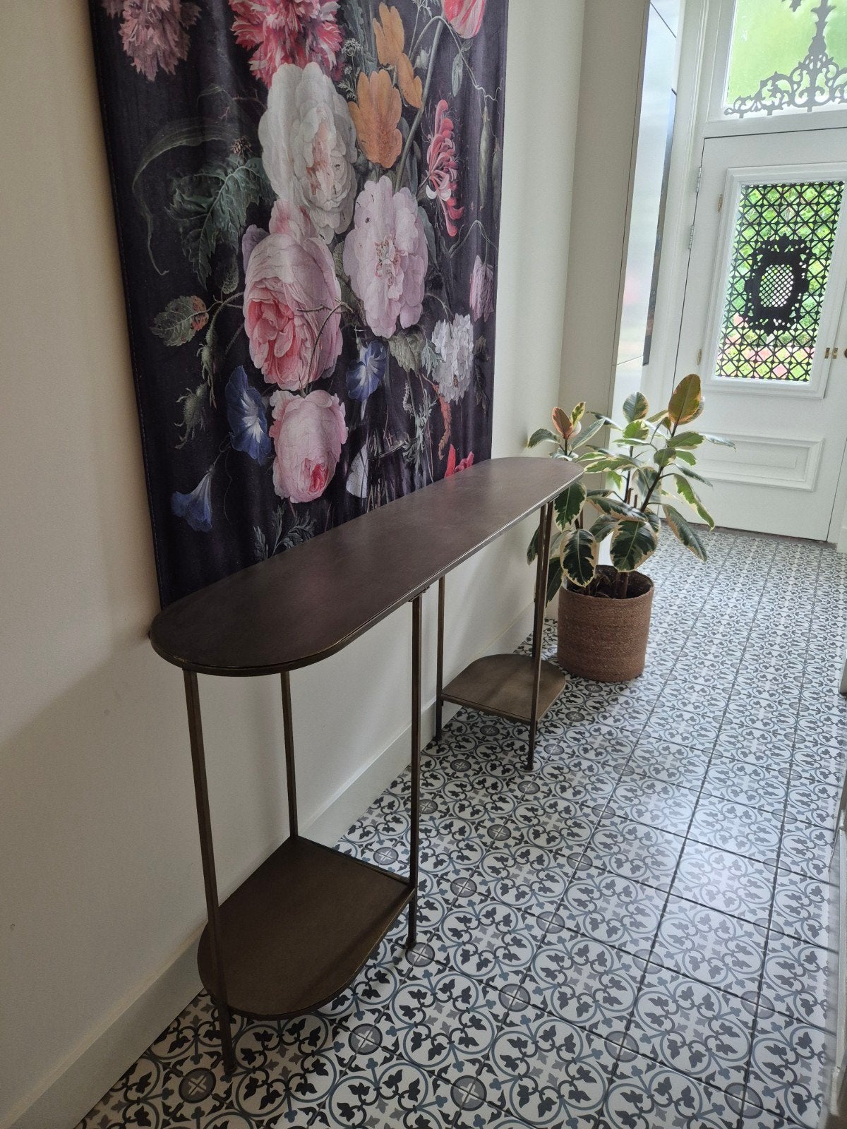 Elegante wandtafel met twee niveaus, Ophalen, 100 tot 150 cm, Modern, Industrieel, Zo goed als nieuw