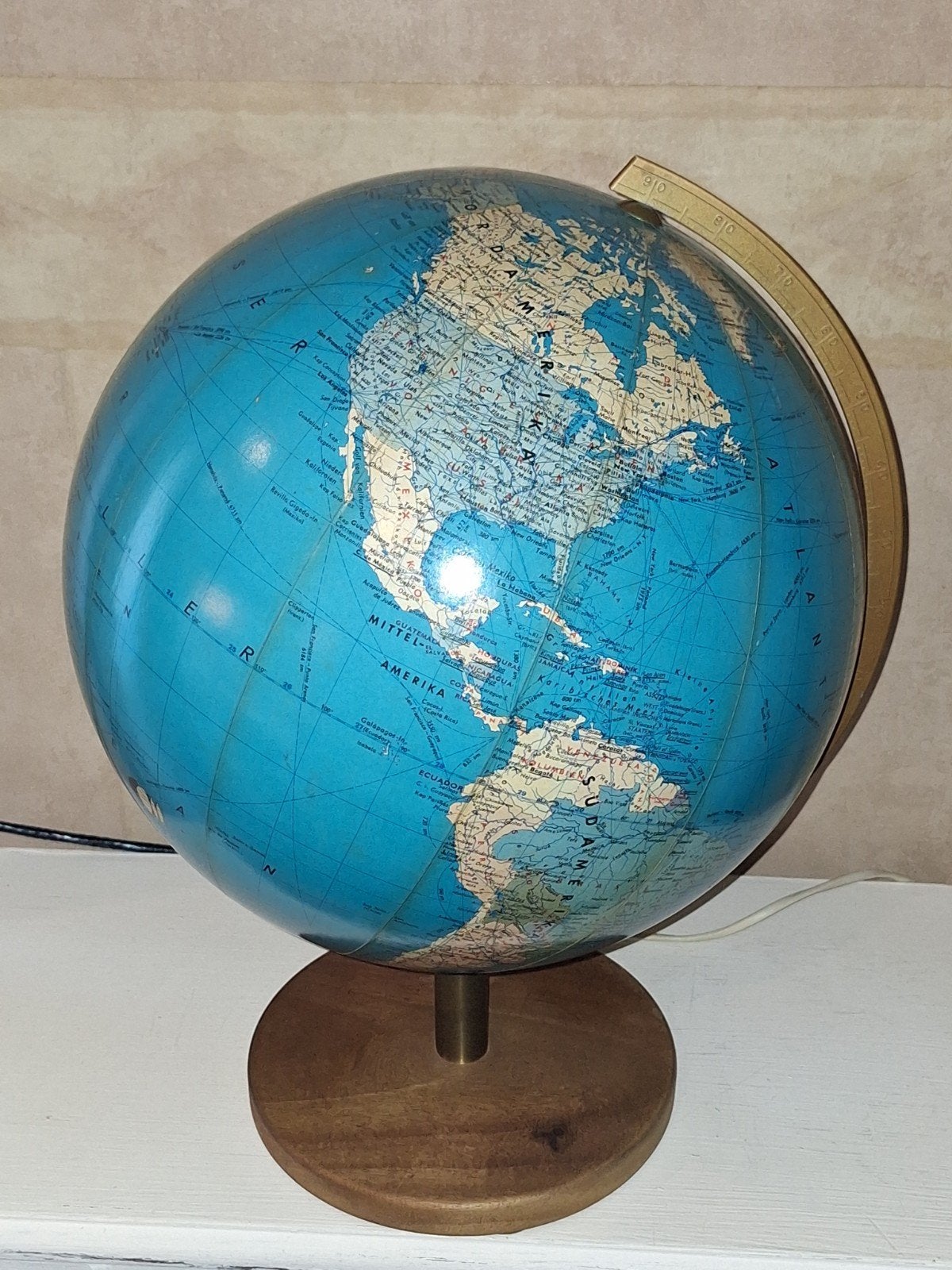 Vintage Wereldbol 45cm Hoog - Decoratief & Educatief, Huis en Inrichting, Ophalen