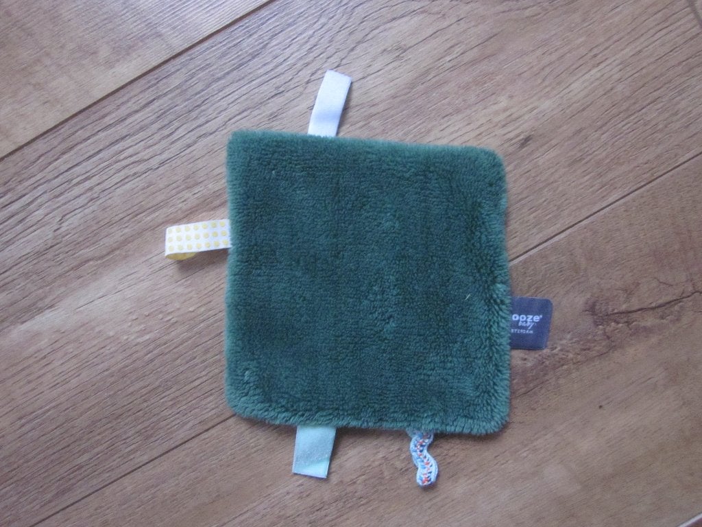 Snooze baby groen pluche knuffel label  speendoekje, Groen, Overige merken, Overige karakters, Ophalen of Verzenden