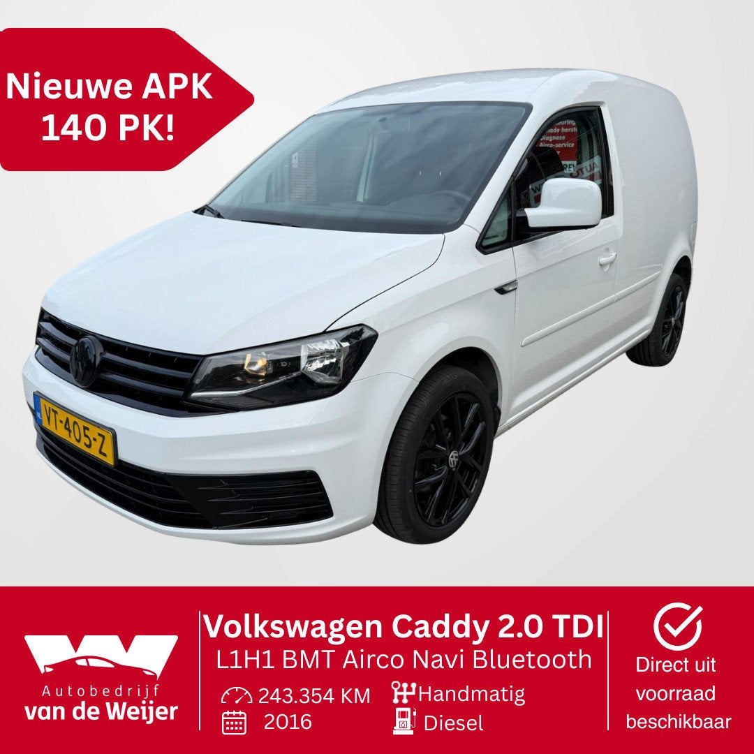 Volkswagen Caddy 2.0 TDI L1H1 BMT Airco Navi Bluetooth, Voorwielaandrijving, Gebruikt, 4 cilinders, Volkswagen