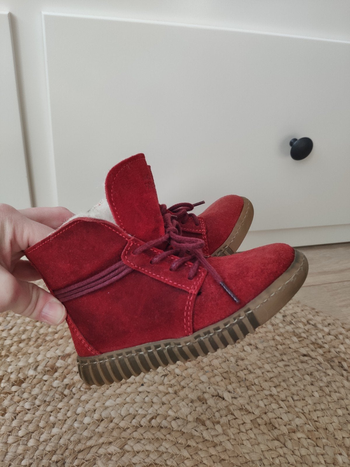Jochie & Freaks warm gevoerde hoge sneakers leer rood 22, Jongen of Meisje, Schoenen, Ophalen of Verzenden, Zo goed als nieuw