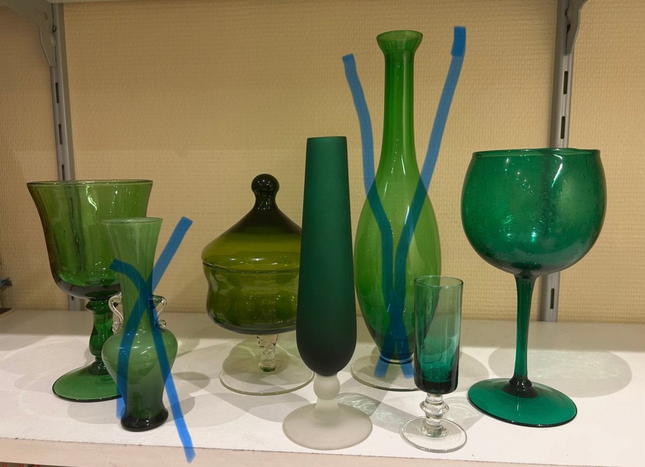 Flesgroen glas vintage murano, Ophalen of Verzenden, Zo goed als nieuw