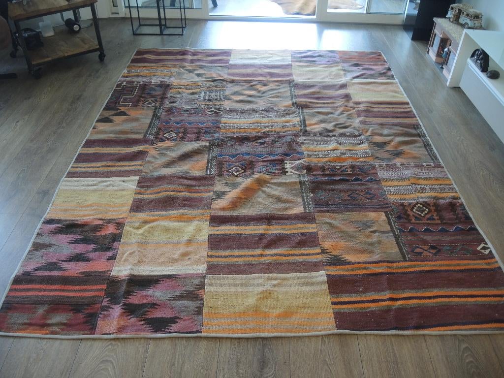 Kelim vloerkleed, Huis en Inrichting, Gebruikt, Overige kleuren, 200 cm of meer, Ophalen of Verzenden