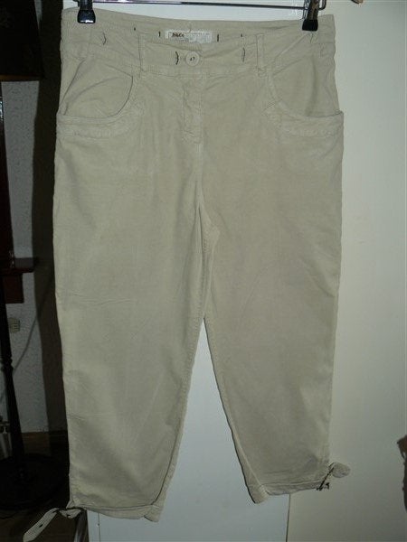 C616 Jo & Co Josephine mt 36 broek driekwart beige riempjes, Josephine & Co, Verzenden, Beige, Zo goed als nieuw
