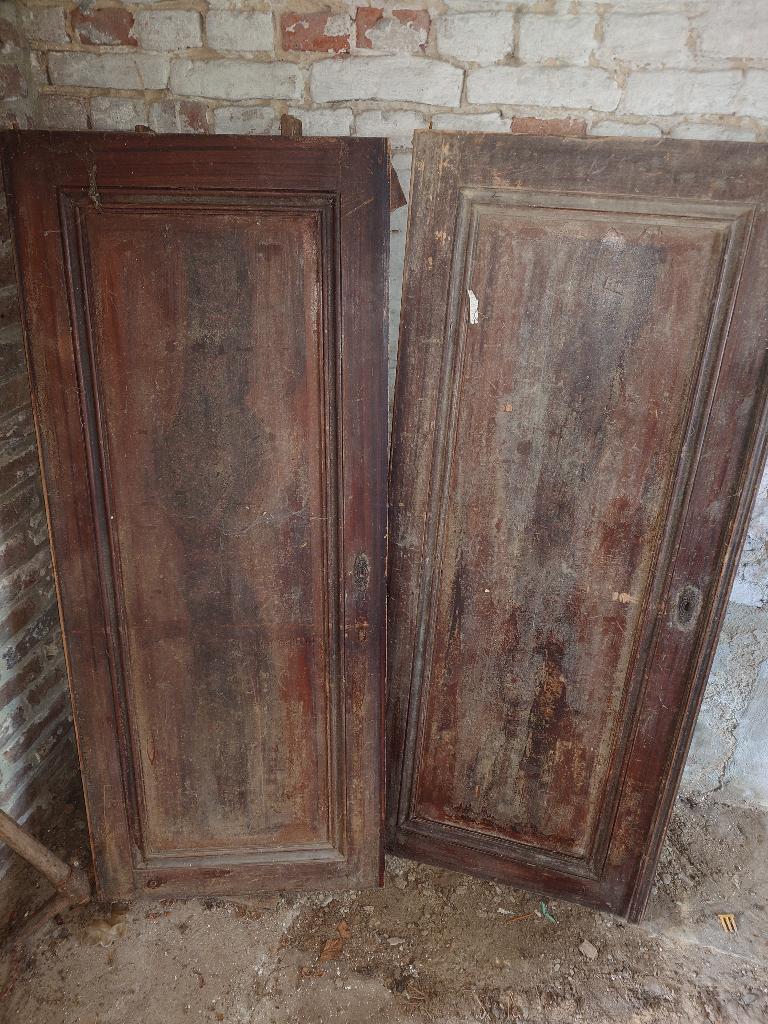 Set oude houten deuren / panelen brocante, Doe-het-zelf en Verbouw, Deuren en Horren, Ophalen, Gebruikt, Binnendeur, Schuifdeur
