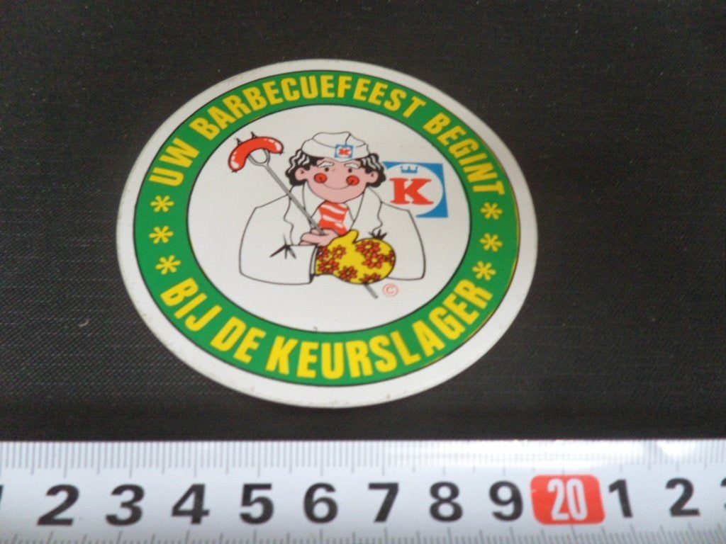 sticker uw barbecuefeest begint bij de keurslager, Ophalen of Verzenden, Zo goed als nieuw