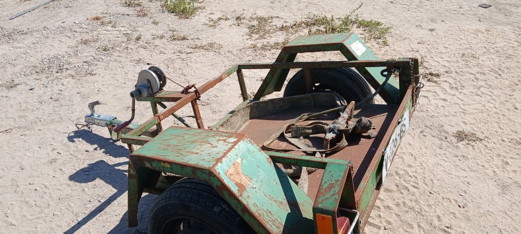 trilplaten aanhanger, Ophalen, Gebruikt