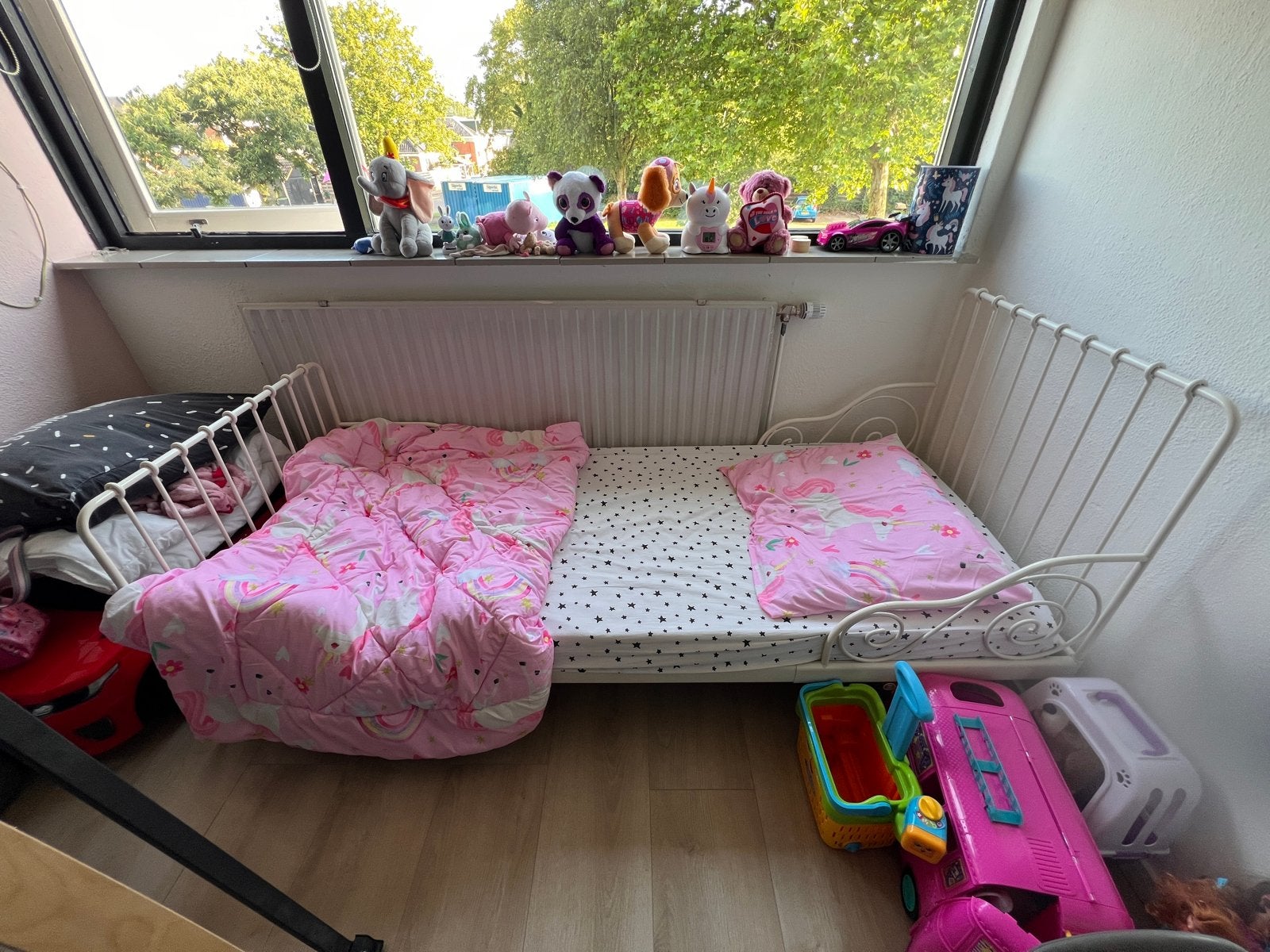 IKEA Meegroeibed Wit - Kinderbed met Lattenbodem, Ophalen, Gebruikt, 70 tot 85 cm, Lattenbodem
