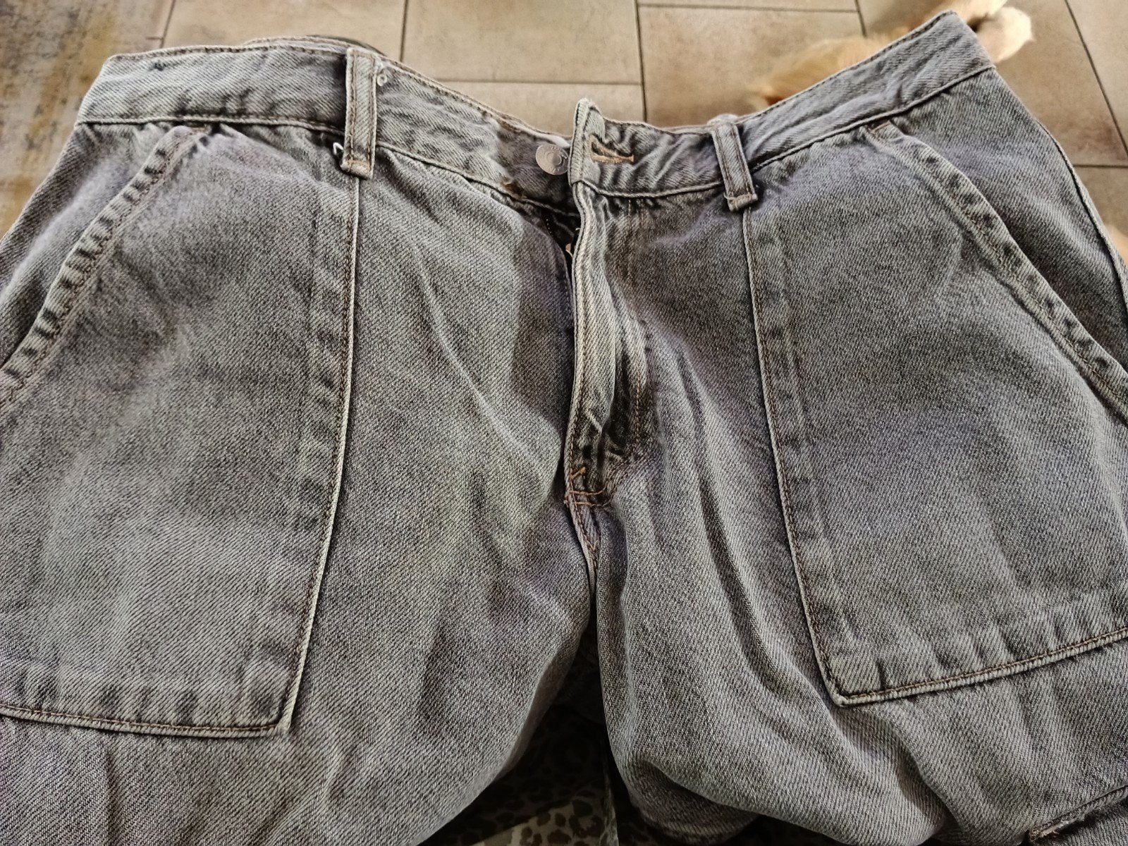 grijze spijkbroek maat 40 zara, Kleding | Dames, Ophalen, Zara, Zo goed als nieuw, W30 - W32 (confectie 38/40)