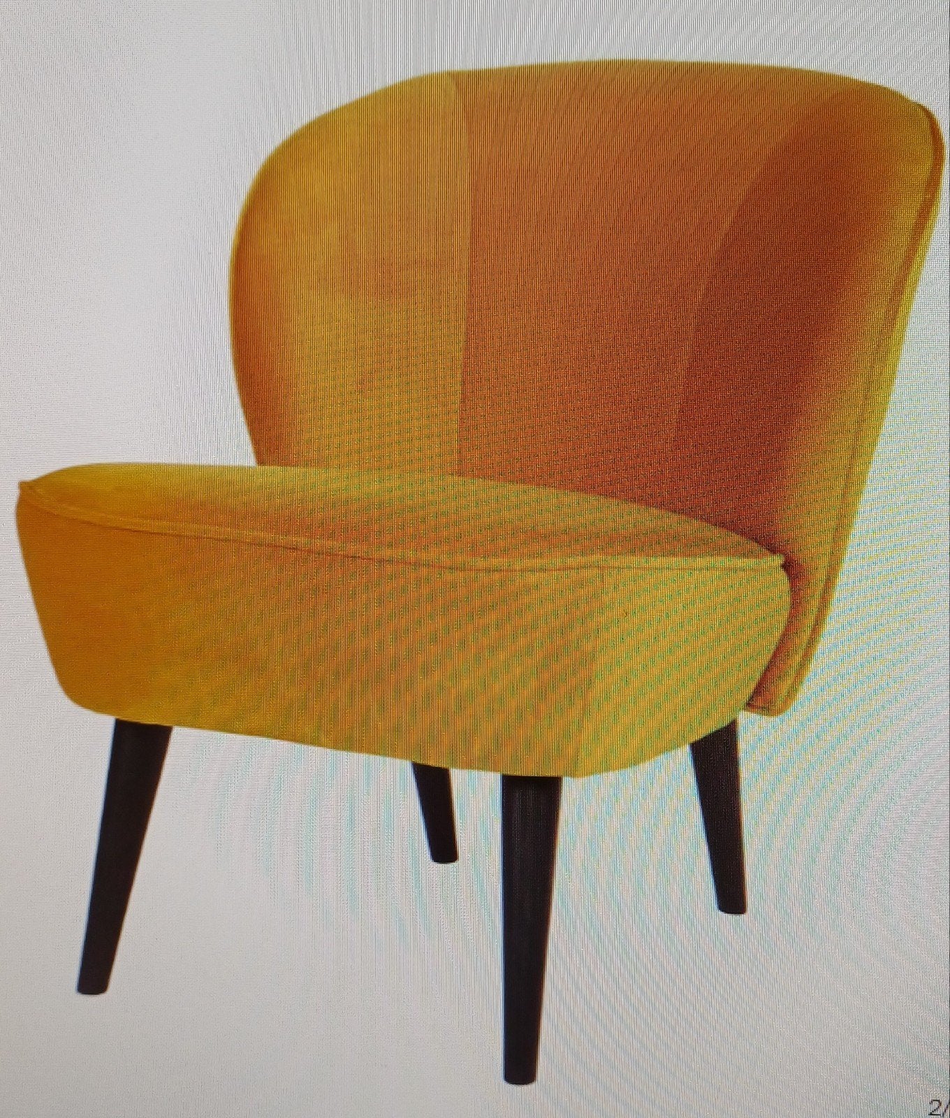 2 Supermooie WOOOD fauteuil-fluweel oker/goudgeel, Ophalen, Zo goed als nieuw, Overige kleuren, Eén