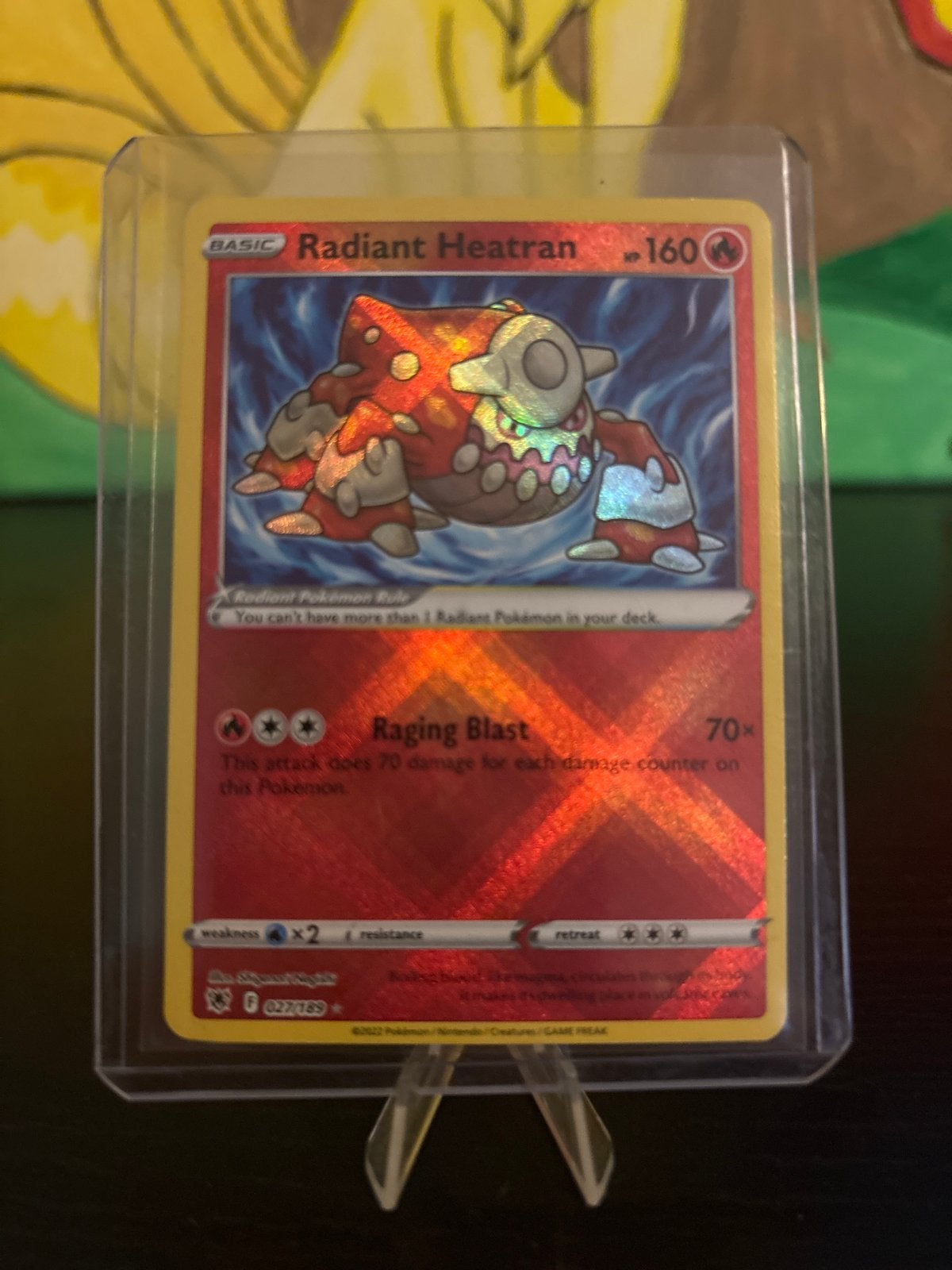 Astral Radiance Pokémon Radiant Heatran kaart (Foil), Ophalen of Verzenden, Zo goed als nieuw, Losse kaart, Foil