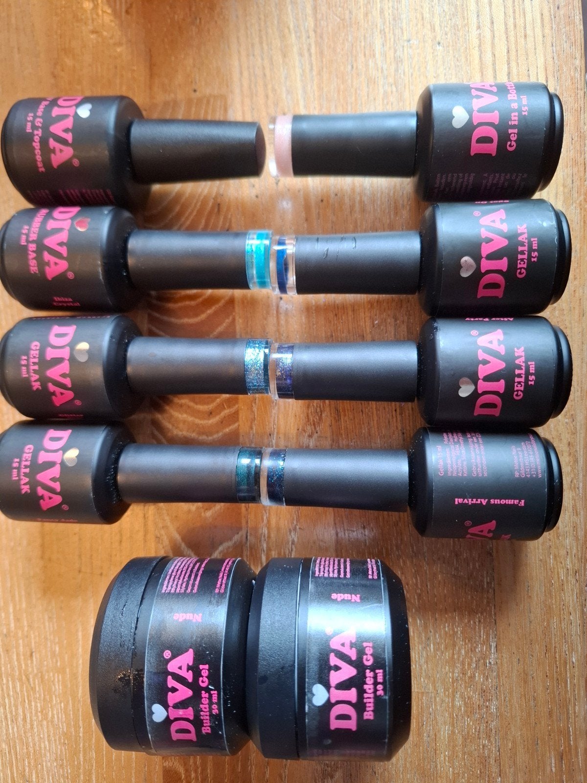 Gellak in diverse kleuren, chroom en glitter, biab en extras, Ophalen of Verzenden, Gebruikt, Overige typen