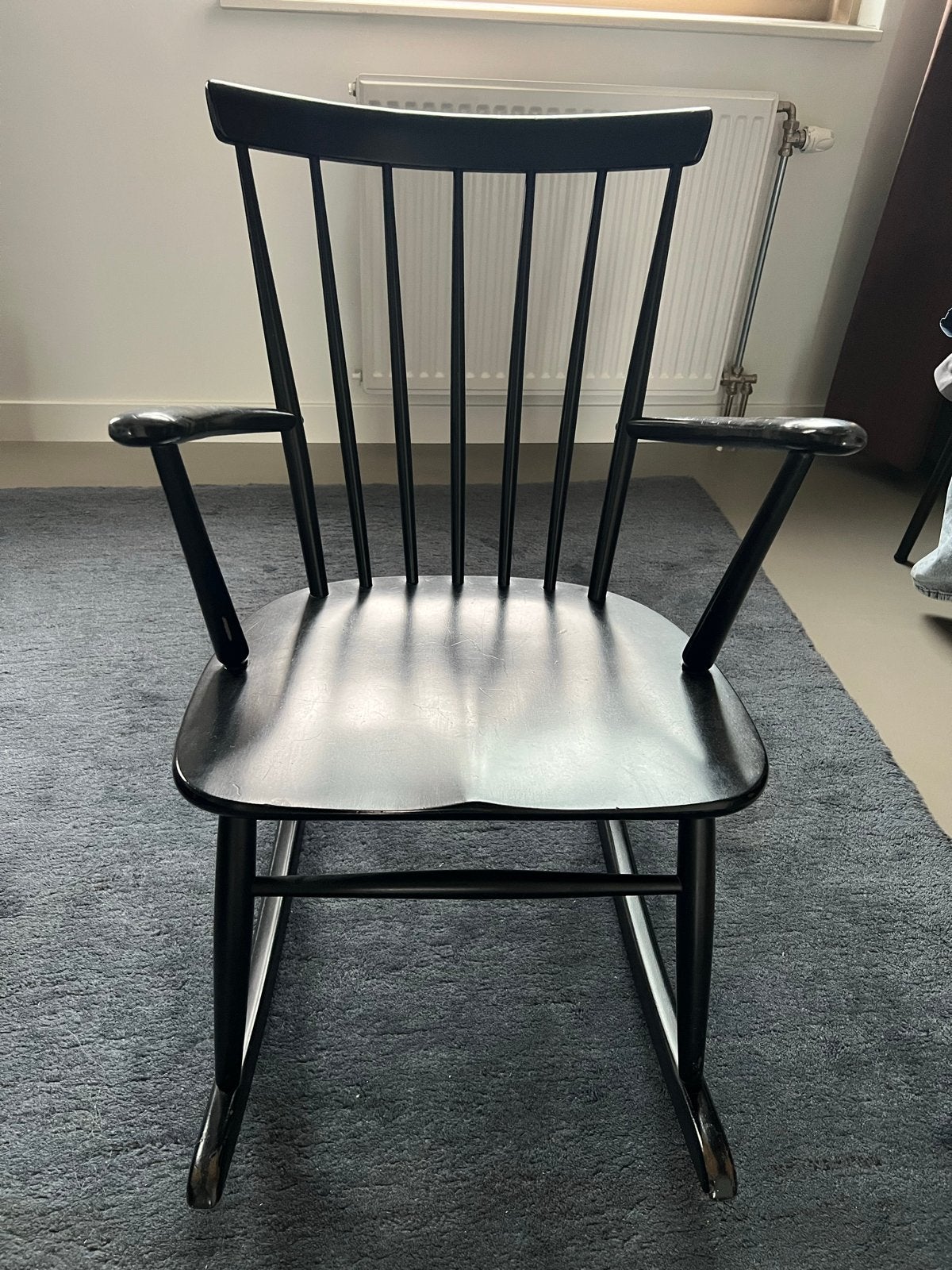 Vintage Hagafors Schommelstoel Zwart - Made in Sweden, Ophalen, Gebruikt, Zwart, Eén