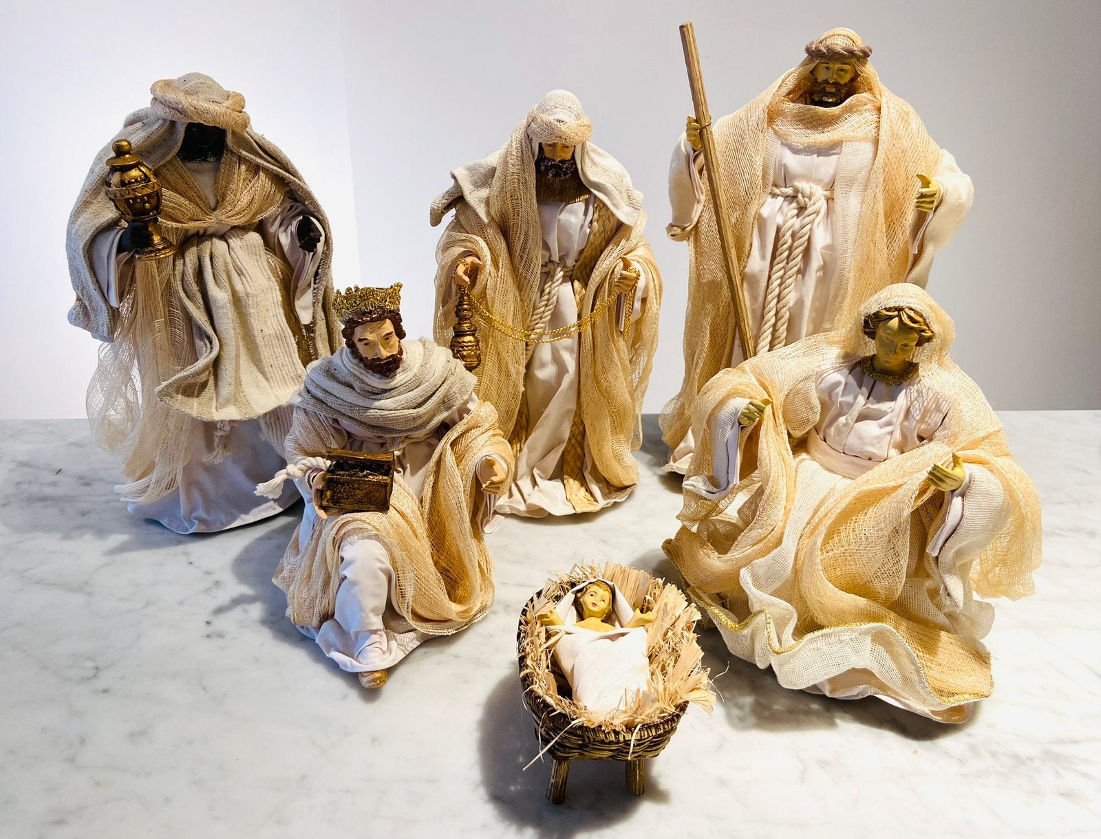Prachtige handgemaakte figuren Kerststal, Diversen, Ophalen of Verzenden, Zo goed als nieuw