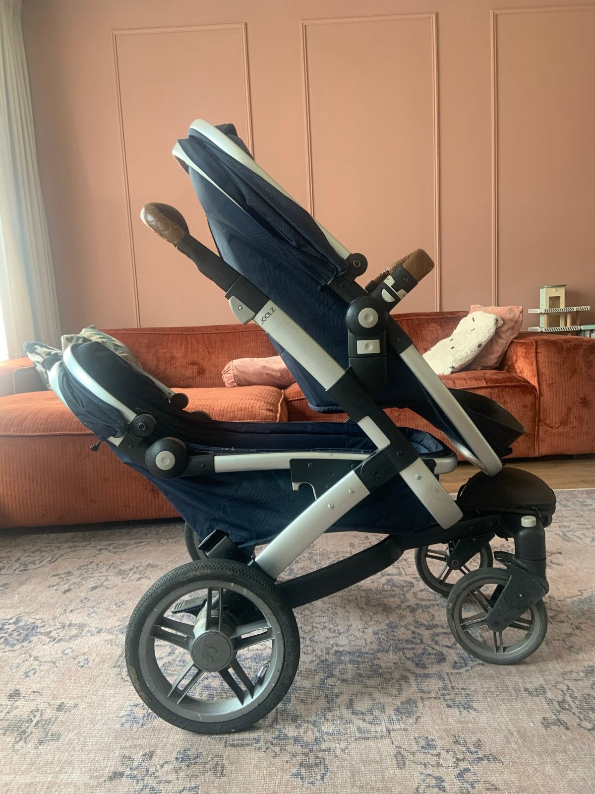 Joolz Geo Earth Parrot Blue duo kinderwagen compleet, Gebruikt, Duowagen, Combiwagen, Ophalen