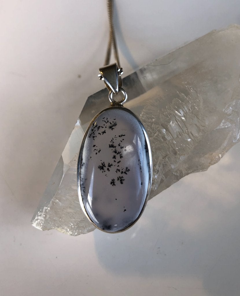Hanger Dendriet Dendritisch Agaat Opaal Merliniet zilver, Ophalen of Verzenden, Nieuw