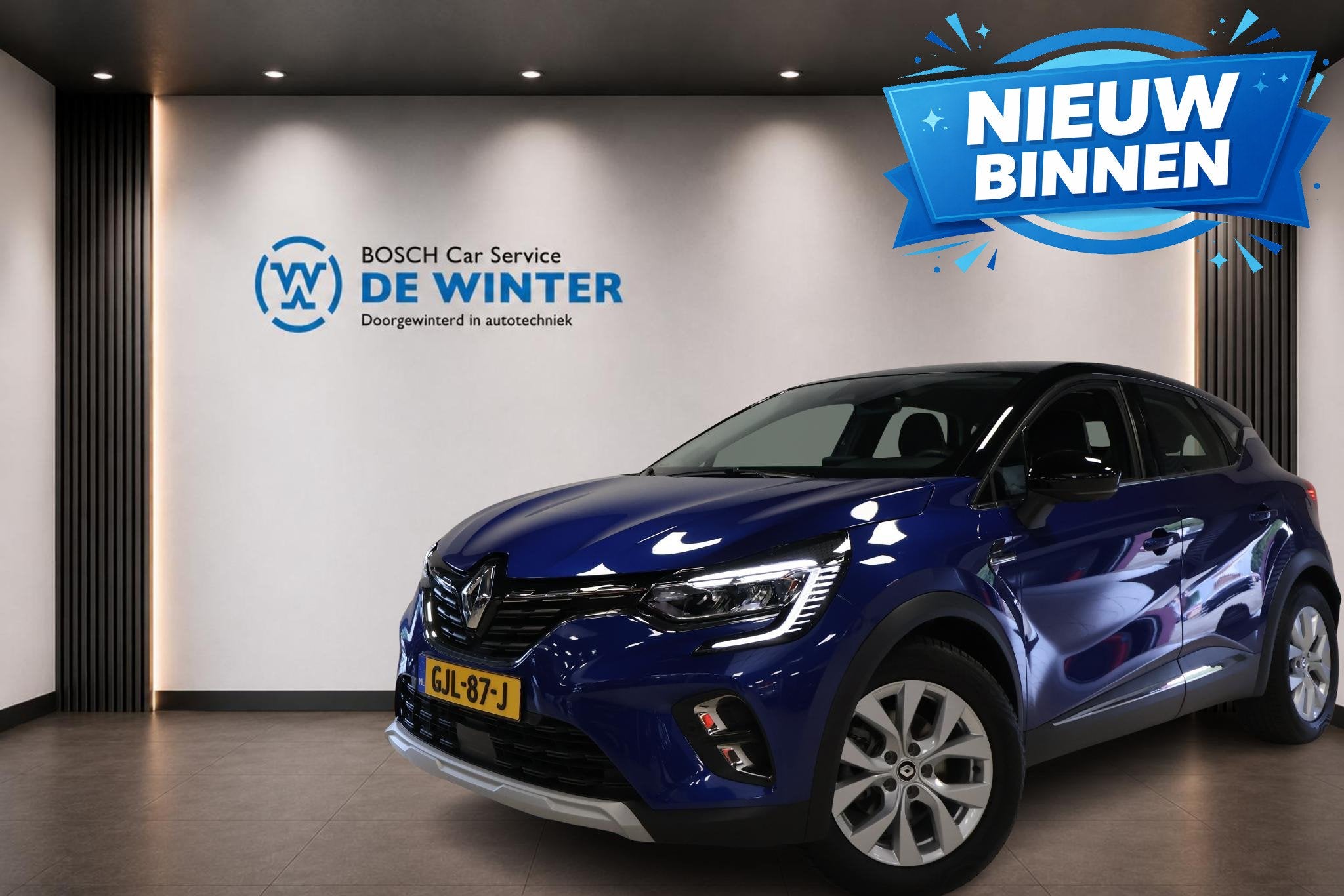 Renault Captur 1.6 E-Tech Plug-in Hybrid 160 Intens, Auto's, Renault, 4 cilinders, Blauw, Leder en Stof, Plug-in hybride