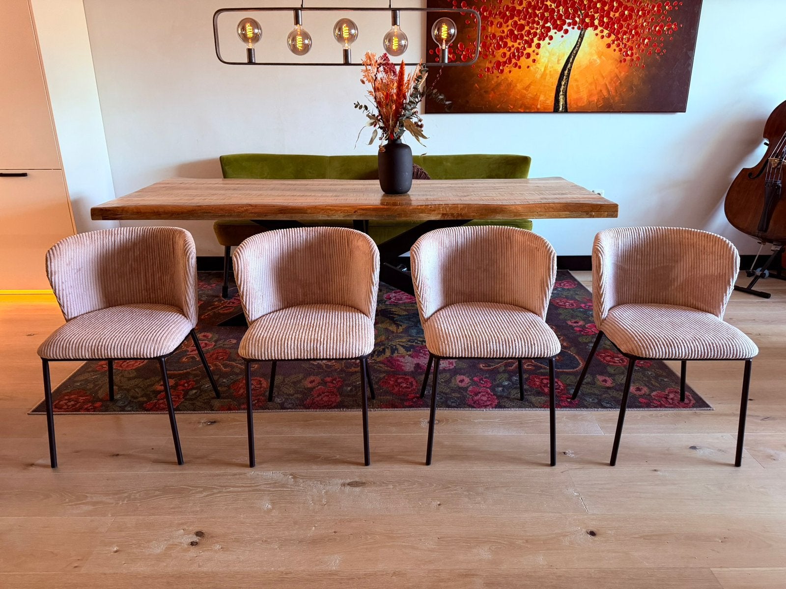 4 Nieuwe Corduroy Lyon eetkamerstoelen, Ophalen, Overige kleuren, Nieuw, Vier