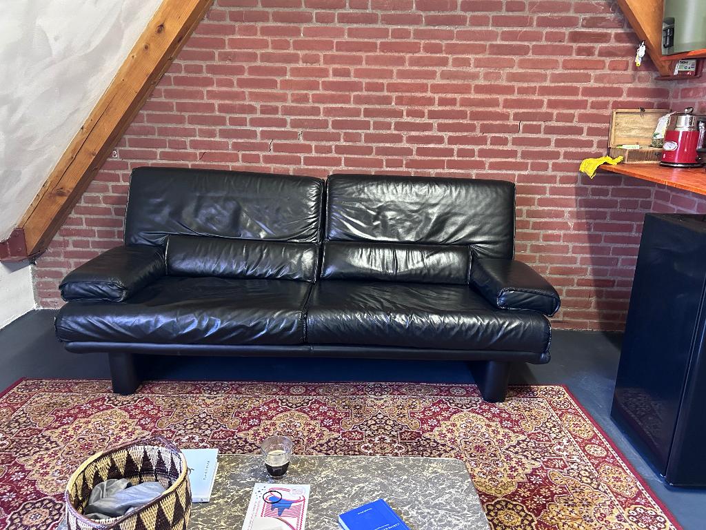 Leren Bank - 3 zits, Huis en Inrichting, Ophalen, Gebruikt, Driepersoons, Rechte bank