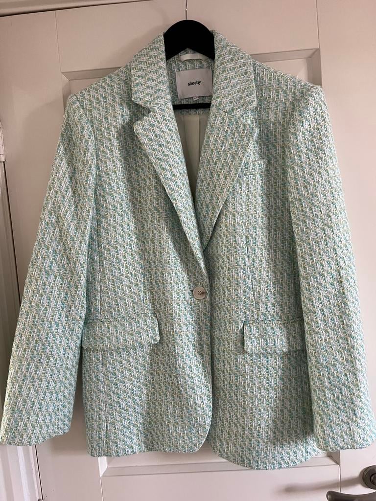 Oversized tweed blazer maat S/m, Kleding | Dames, Ophalen of Verzenden, Zo goed als nieuw, Maat 38/40 (M)