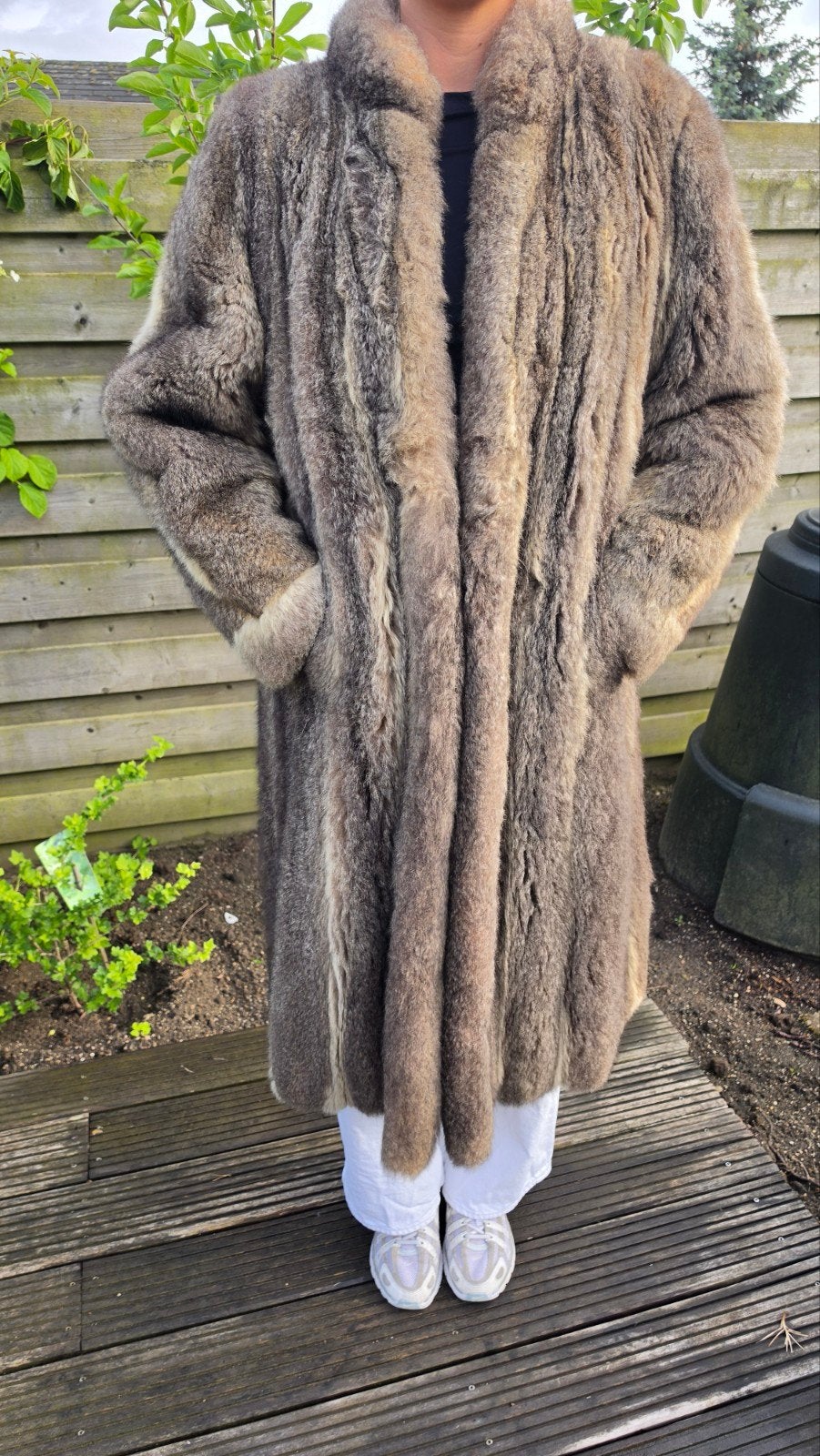 Vintage lange bontjas – echt possum bont– handgemaakt, Kleding | Dames, Jassen | Winter, Zo goed als nieuw, Maat 38/40 (M), Bruin
