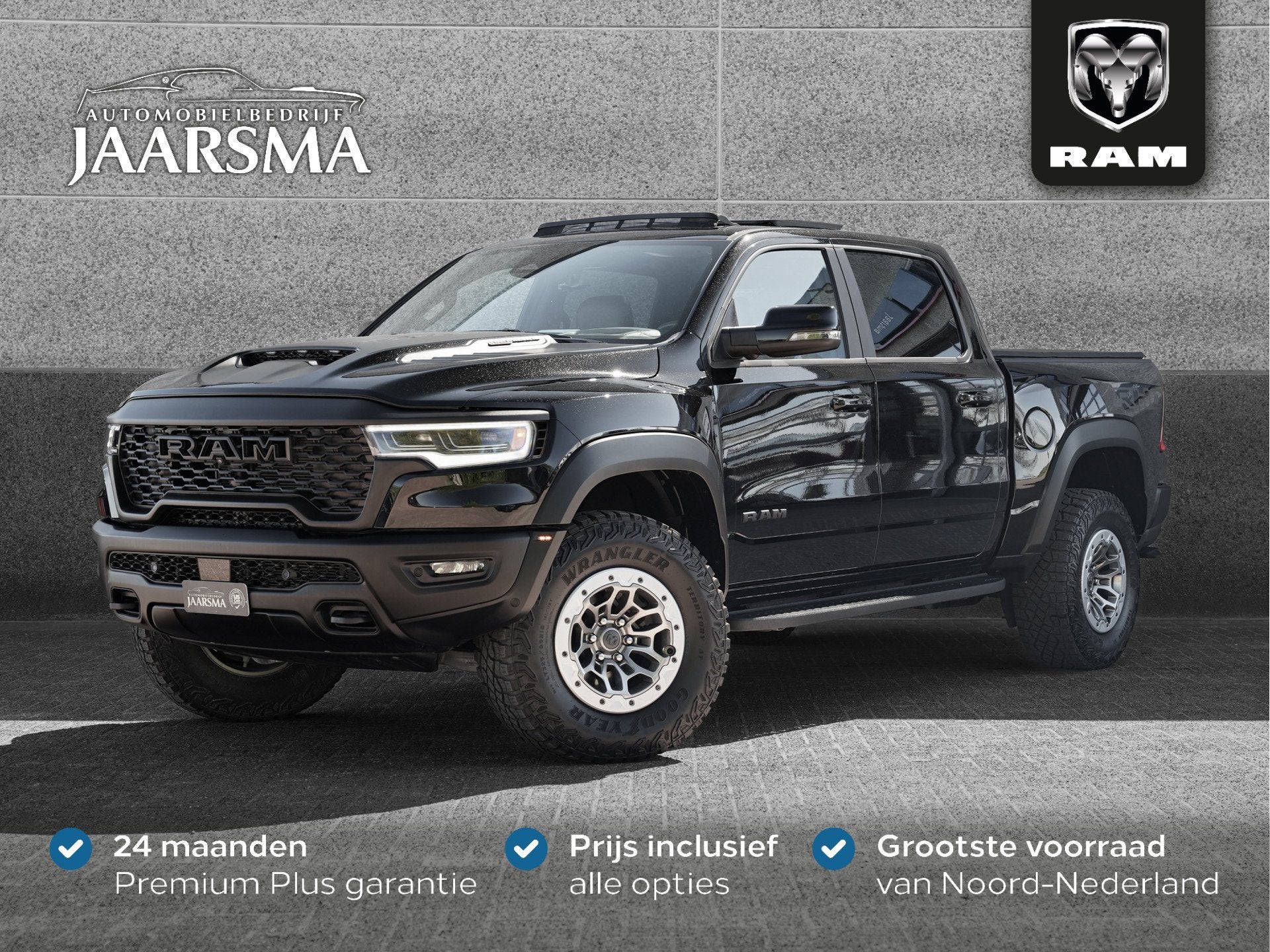 Dodge Ram 1500 RHO 549pk Hurricane High Output CrewCab BPM-v, Auto's, Dodge, Automaat, Zwart, 24 maanden, Zwart