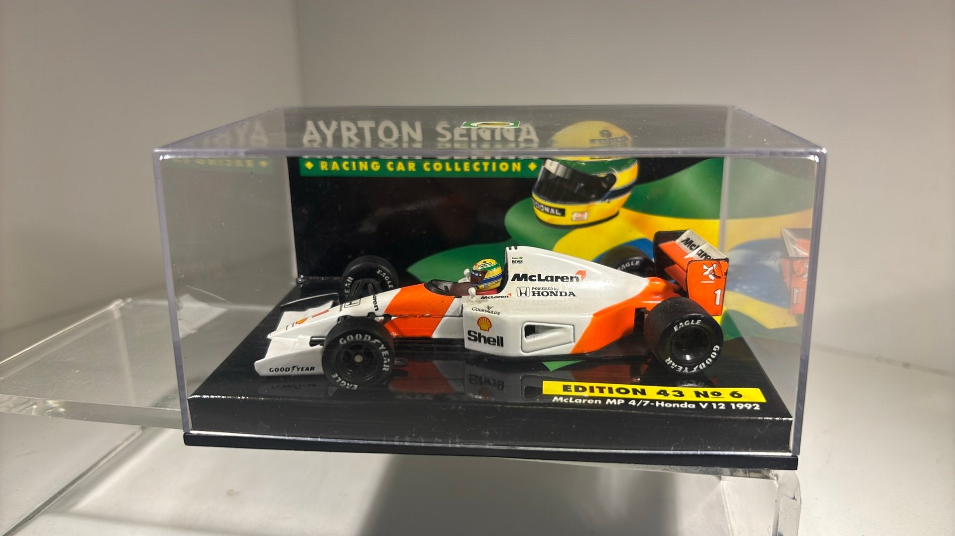 F1 McLaren mp4/7 honda senna 1992 minichamps 1.43, Auto, Ophalen of Verzenden, MiniChamps, A