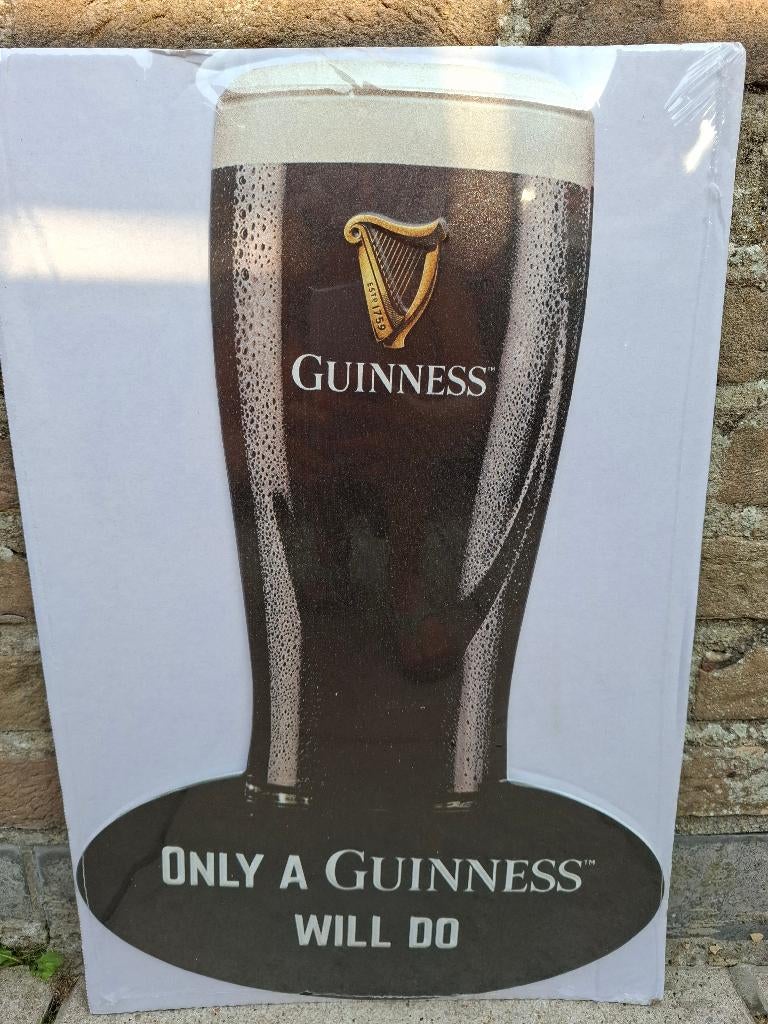 Zeldzaam reclamebord Guinness, Ophalen of Verzenden, Nieuw, Reclamebord, Plaat of Schild, Overige merken