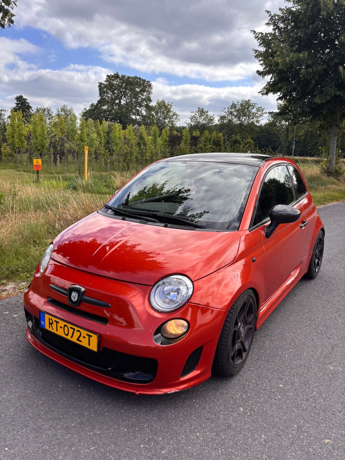 Fiat 500 1.4-16v  Abarth stage 2+! 200+ PK!, Auto's, Fiat, Zwart, Leder en Stof, Handgeschakeld, Particulier