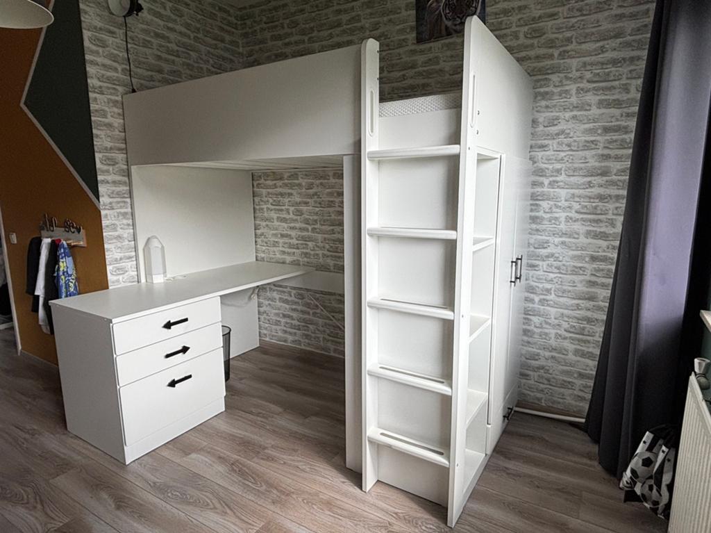 Ikea hoogslaper, Huis en Inrichting, Slaapkamer | Stapelbedden en Hoogslapers, Ophalen, Eenpersoons, Zo goed als nieuw, 90 cm