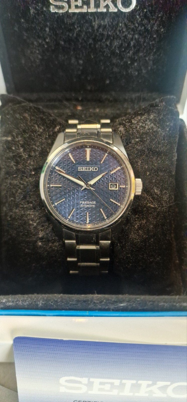 Seiko Presage Sharp Edged SPB167J1 / SARX077, Gebruikt, Staal, Polshorloge, Ophalen of Verzenden