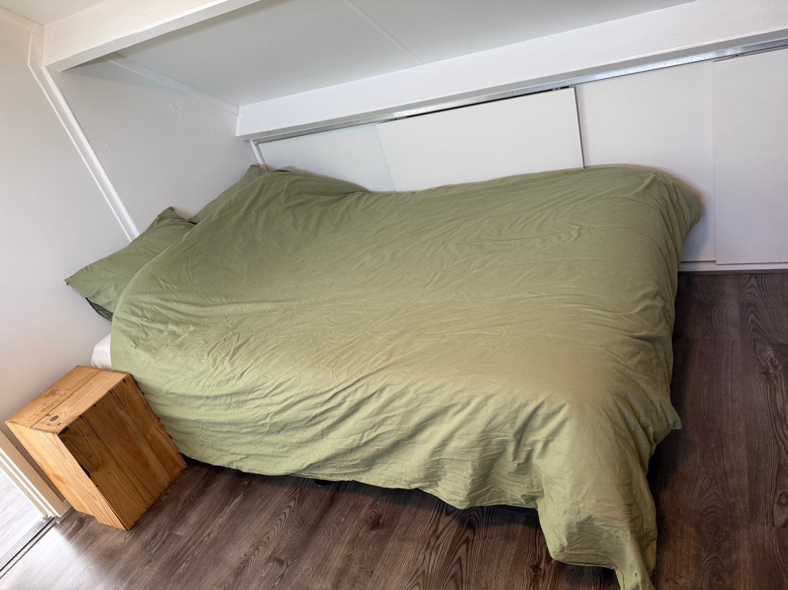 GRATIS bed - zelf ophalen!, Gebruikt, Twijfelaar, Stof, 210 cm