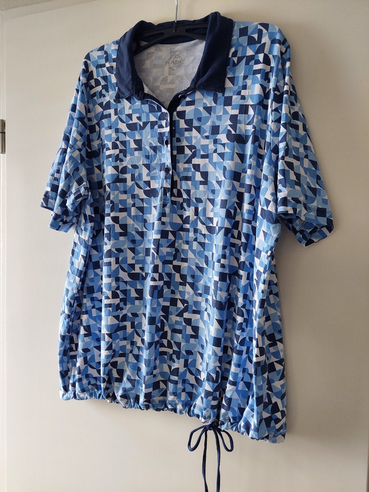 RABE Dames Shirt Maat 48 Katoen Blauw Geometrisch, Ophalen of Verzenden