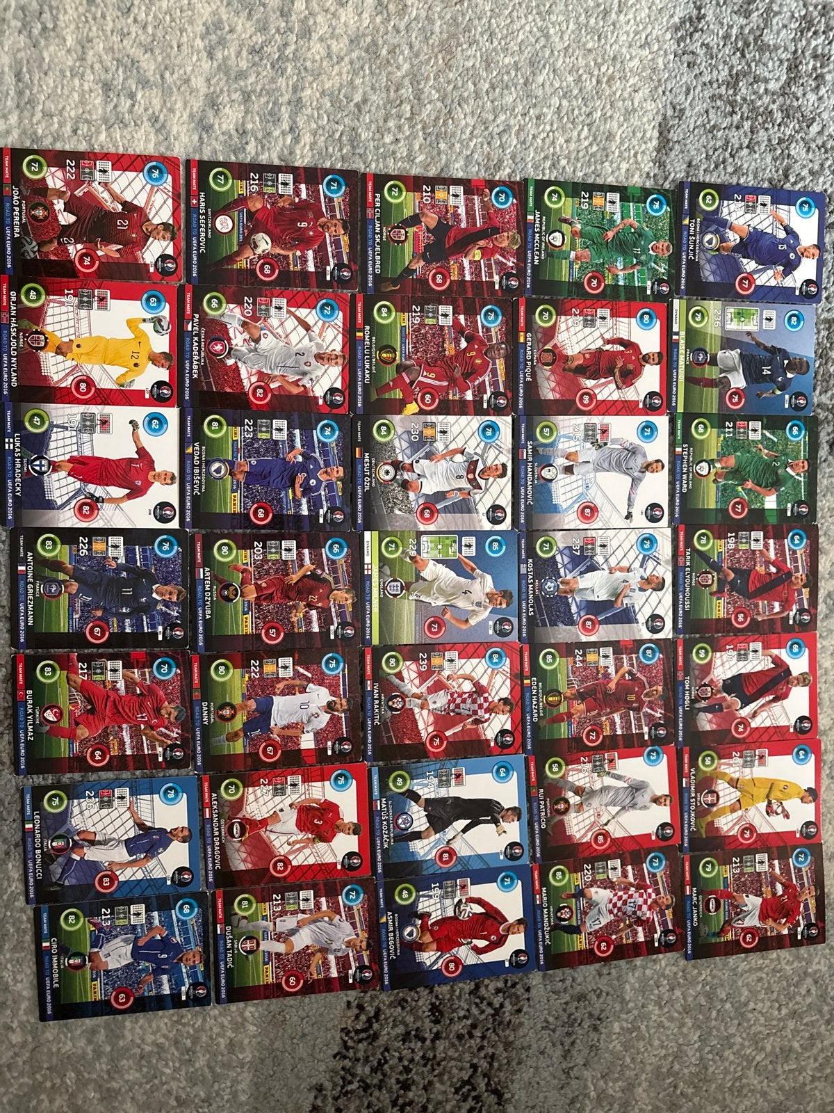 35 Panini Adrenalyn XL UEFA Euro 2016 Voetbalkaarten, Ophalen, Gebruikt, Overige sporten, Spelerskaart