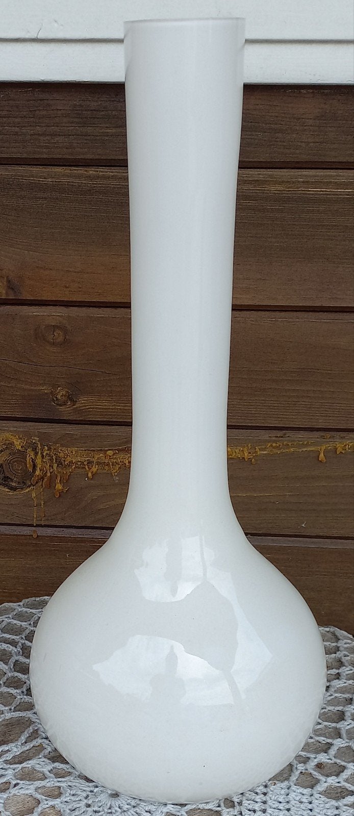 Vintage Witte Opaline Vaas - Melkglas Bloemenvaas, Antiek en Kunst, Ophalen