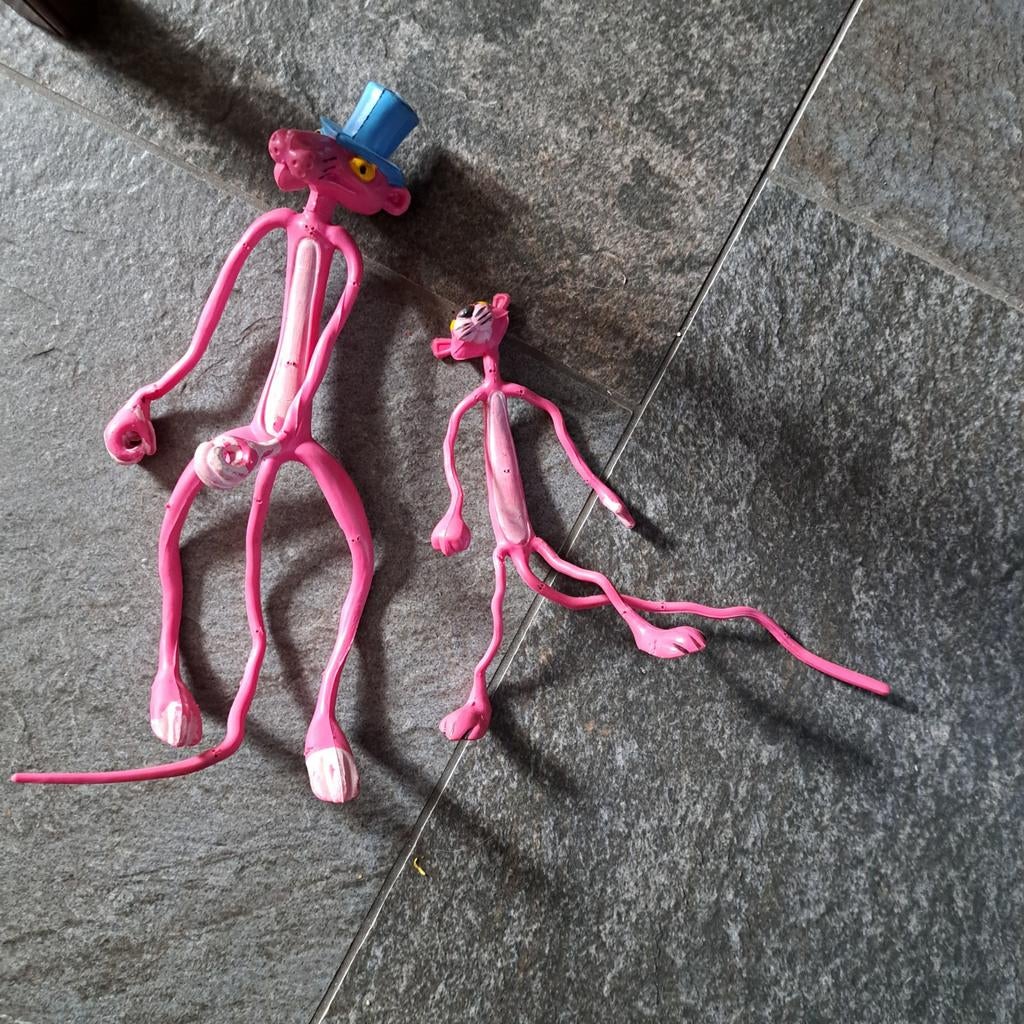 Vintage Roze Panter Buigpoppen - Set van 2 1982, Ophalen of Verzenden, Gebruikt, Jongen of Meisje