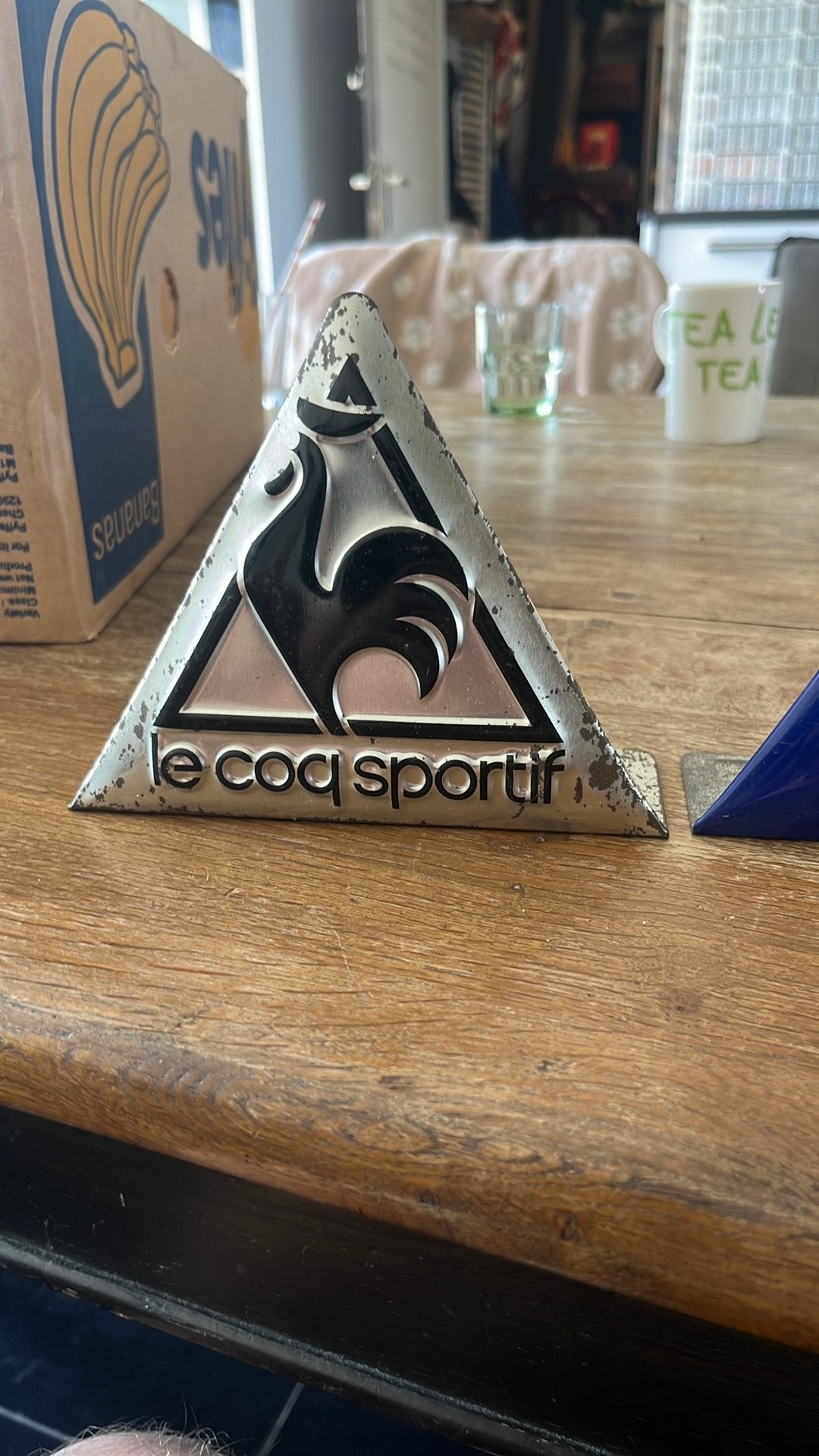 Blikken schoenen displays “ Le Coq Sportif” jaren 70/80, Ophalen of Verzenden, Gebruikt
