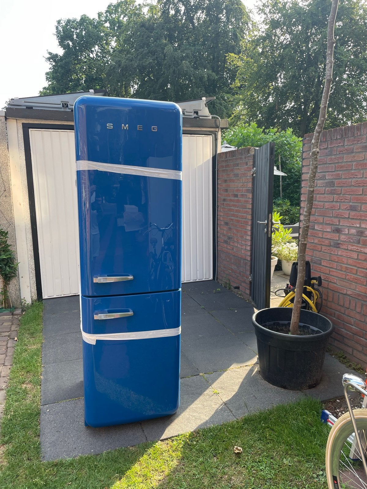 Smeg Koelkast met vriesvak - Blauw, Retro Design, Witgoed en Apparatuur, Koelkasten en IJskasten, Ophalen, 200 liter of meer, 60 cm of meer