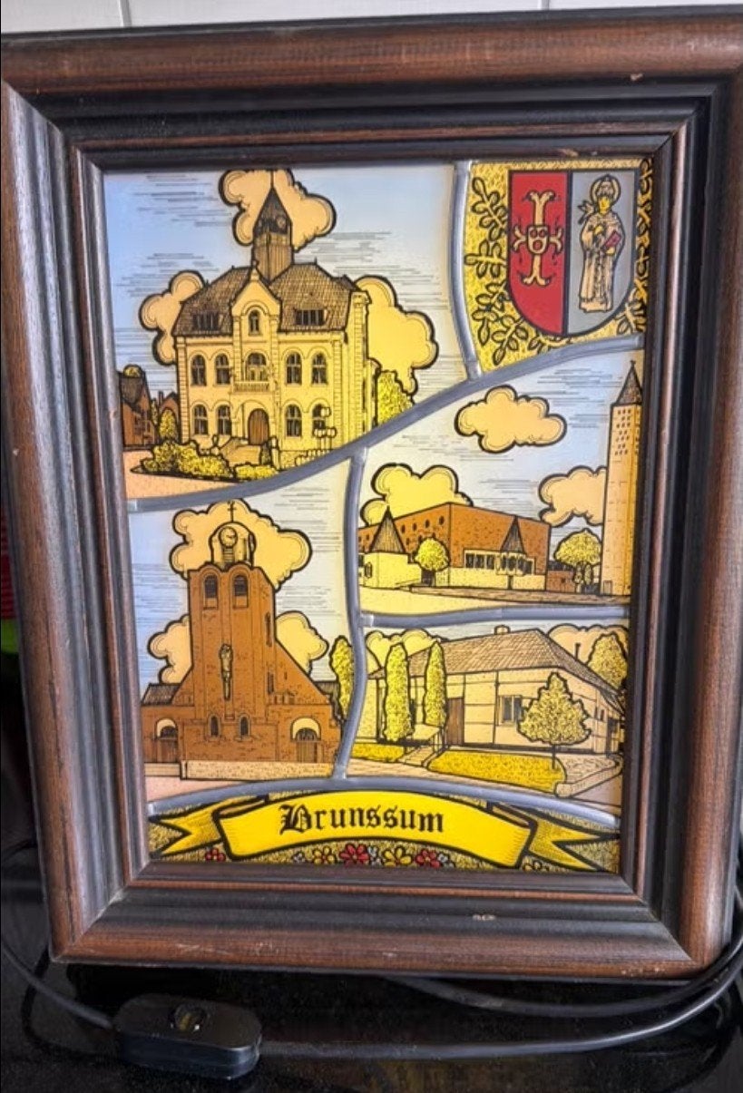 Glas in lood Lichtbak Brunssum - Belangrijke Gebouwen, Antiek en Kunst, Ophalen of Verzenden