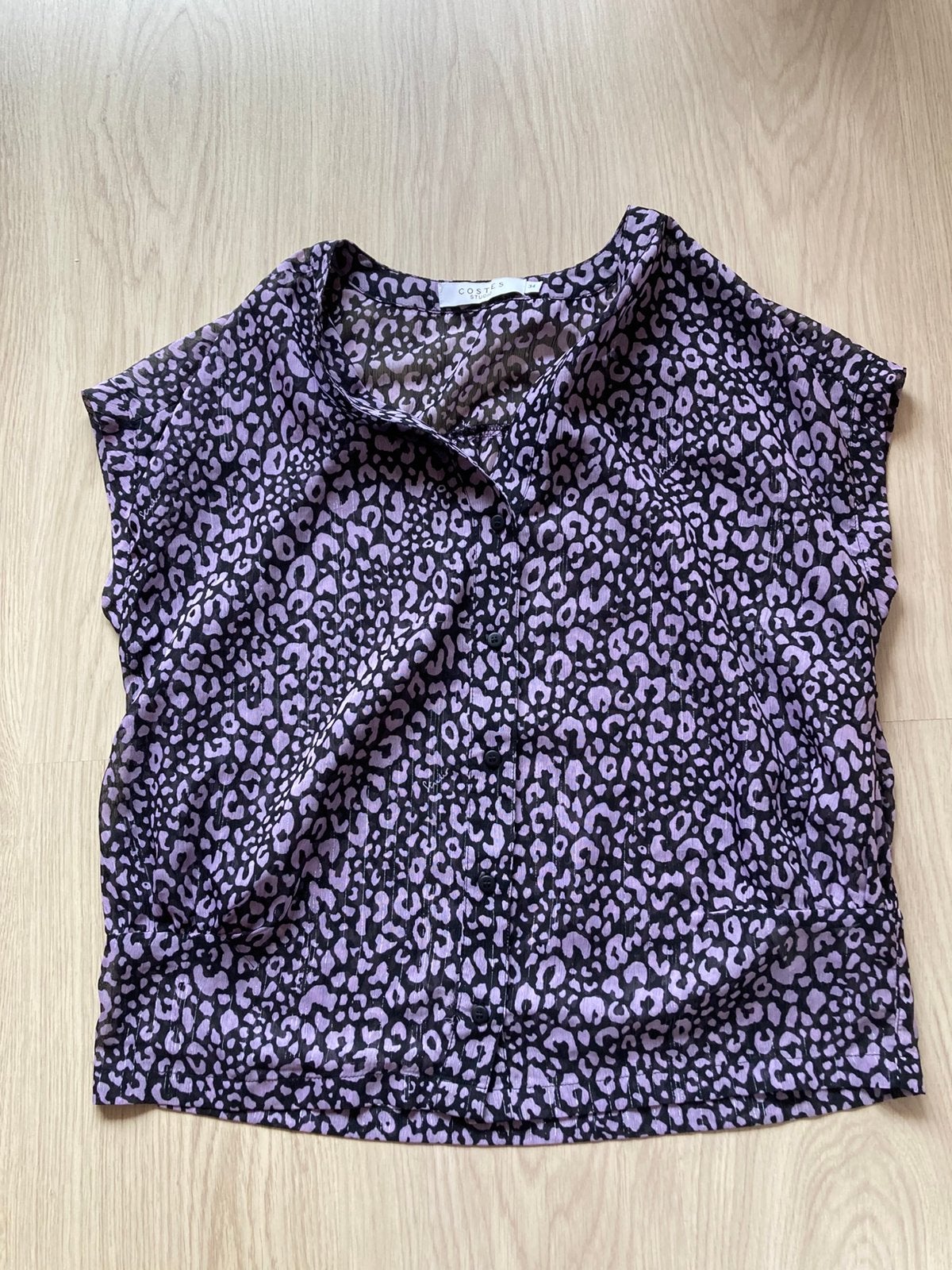 Costes paars zwart blouse, Zwart, Nieuw, Ophalen of Verzenden, Zonder mouw